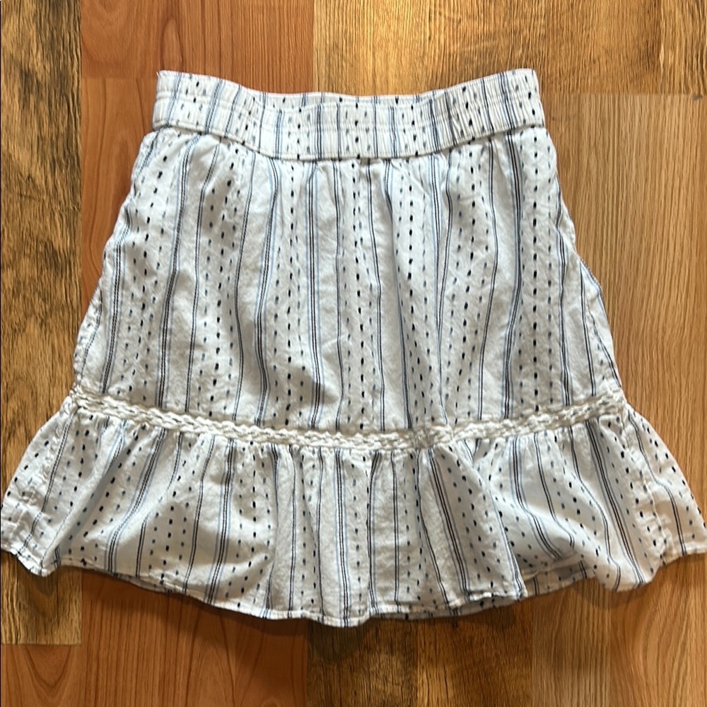 Loft White and Blue Striped Women's Skirt